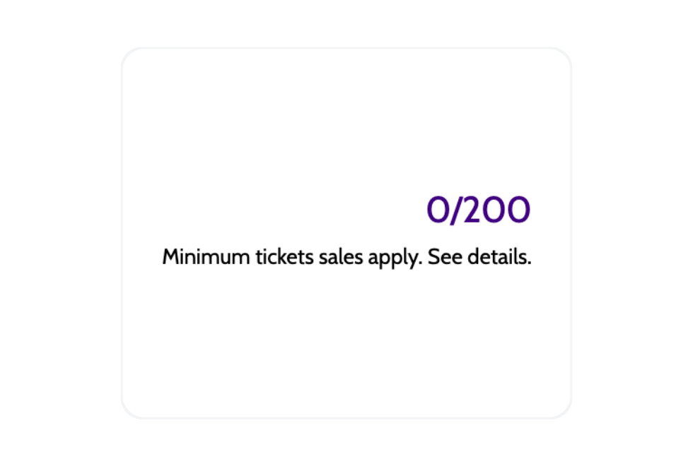 Raffaly minimum ticket sales notice